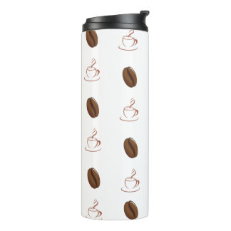 Koffieboonpatroon koffiebeker. thermosbeker