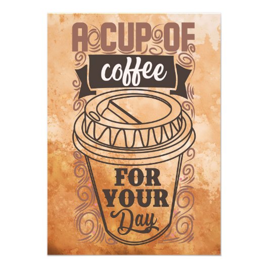 Koffieborrel: Koffiebeker Foto Afdruk (Voorkant)