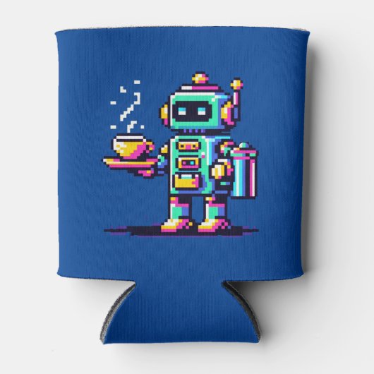 Koffiebot: 8-bits robotbarista blikjeskoeler (Voorkant)