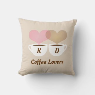 Koffiebroodjes Roze bruine Initialen voor aangepas Kussen
