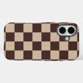 koffiebruin dambord Case-Mate iPhone case (Achterkant (horizontaal))