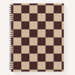 koffiebruin dambord notitieboek