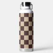 koffiebruin dambord waterfles (Achterkant)