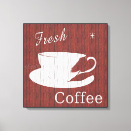 Koffiecanvas met weed - rood canvas afdruk