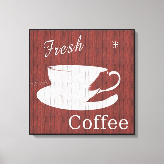 Koffiecanvas met weed - rood canvas afdruk (Voorkant)