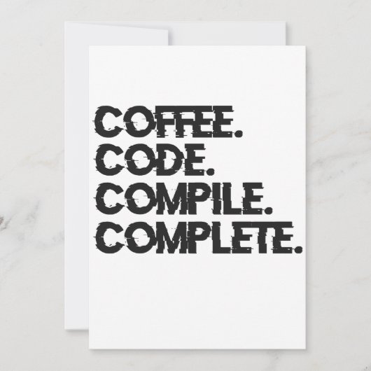 Koffiecode Compile Complete Grappige Programmeur G Kaart (Voorkant)