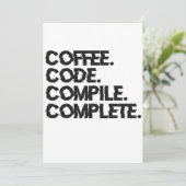 Koffiecode Compile Complete Grappige Programmeur G Kaart (Staand voorkant)