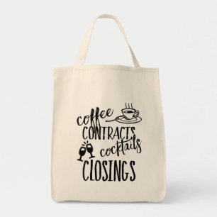 Koffiecontracten Cocktails Sluiting Realtor Tote Bag