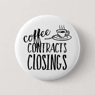 Koffiecontracten Sluiting onroerend-goedagent Ronde Button 5,7 Cm
