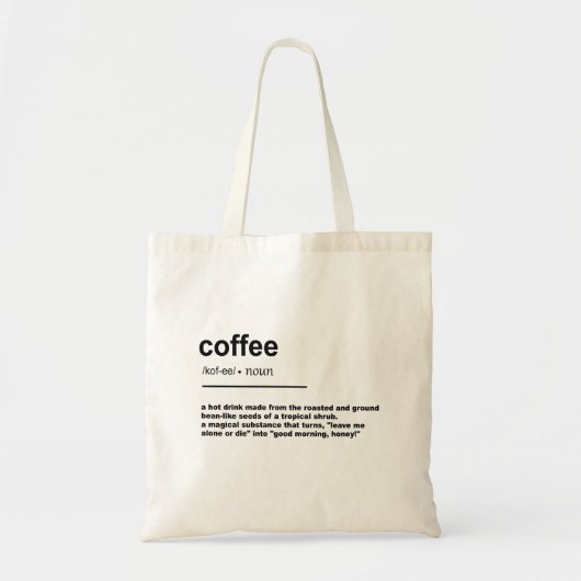Koffiedefinitie Tote Bag (Voorkant)