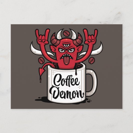 koffiedemon briefkaart (Voorkant)
