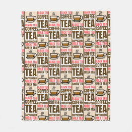 KOFFIEE TEA PATTERN, griepband Fleece Deken