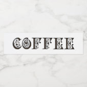 Koffieetiket Elegant Typografie Funny Beans Waterfles Etiket (Enkel label)