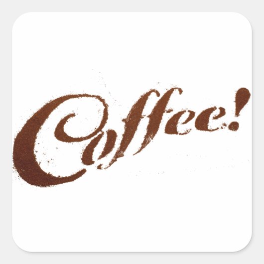 Koffiegronden Koffie - Vierkante Stickers (Voorkant)