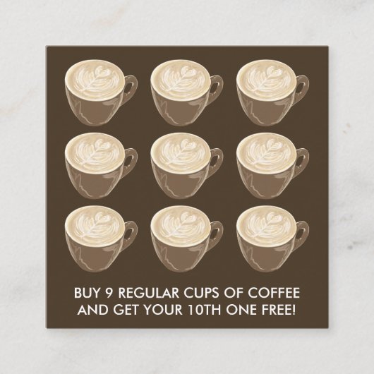 koffiehart vierkante visitekaartje (Voorkant)