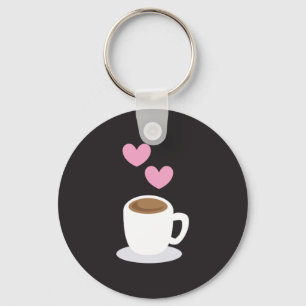 Koffieharten in zwart sleutelhanger