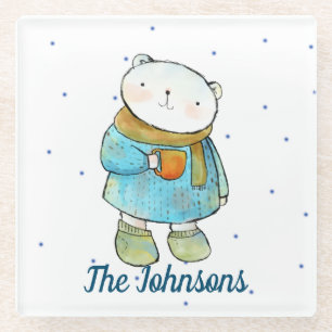 Koffiehoudend Beer van polair Glazen Onderzetter