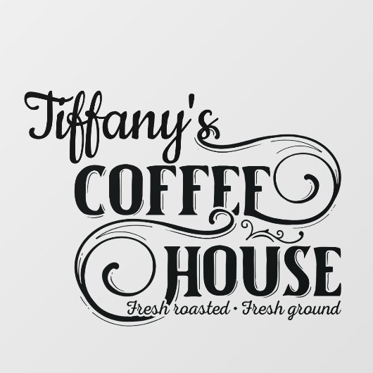 Koffiehuis - aangepast bedrijf raamsticker (Vel)