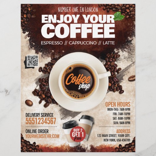Koffiehuis / Coffeeehouse (Sjabloon) Flyer (Voorkant)