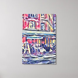 Koffiehuis in Parijs Canvas Afdruk