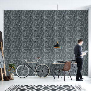 Koffiehuis Krijtbord Kunst Behang