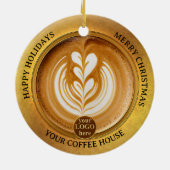 Koffiehuis Logo Kerst Keramisch Ornament (Achterkant)