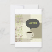 Koffiehuis Menu Uitnodigingen (Voorkant)