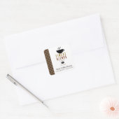 Koffiehuis Vierkante Sticker (Envelop)