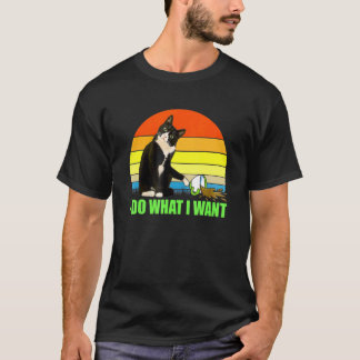  koffiekat ik doe wat ik wil dat er een koffiebeke t-shirt