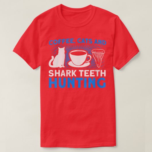 Koffiekatten en jachttanden van haaien Tooth H T-shirt (Design voorkant)