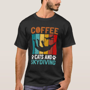 Koffiekatten en Skydiving Skydive Parachutespringe T-shirt