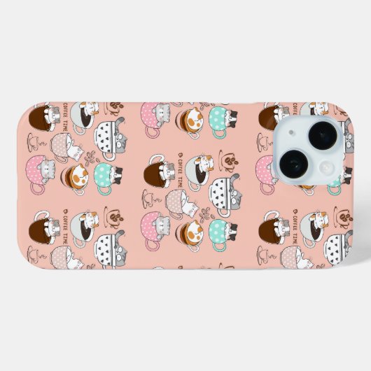 Koffiekatten grappig Case-Mate iPhone case (Achterkant (horizontaal))