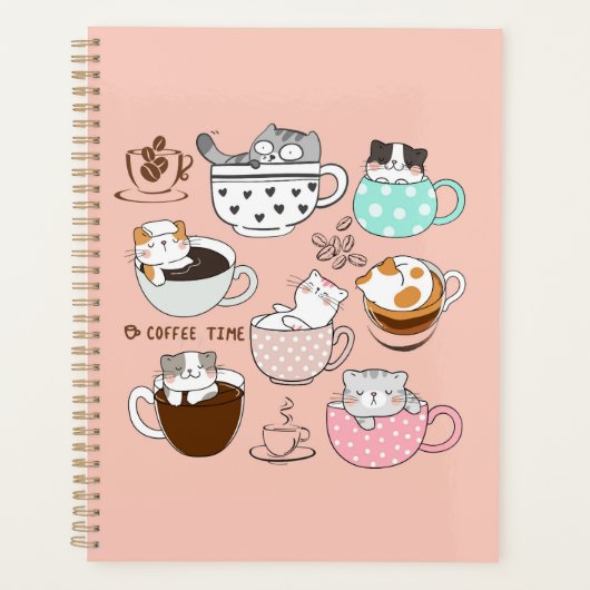 Koffiekatten grappig planner (Voorkant)