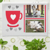 Koffiekattenhuisleven is fabelachtig rood theedoek (Gevouwen)