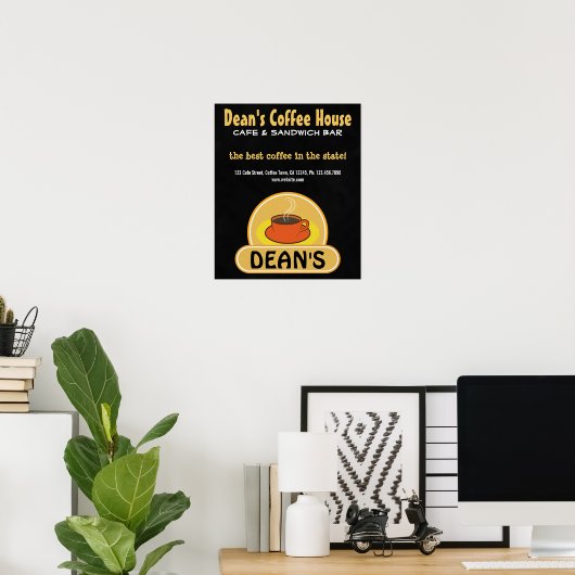 Koffiekkoffiebeker Aangepaste zwarte Posters (Thuiskantoor)