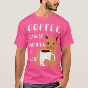 Koffiekkoffiebrei met warme beker is verkeerd t-shirt