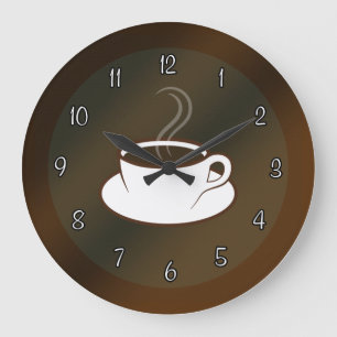 Koffiekkoffiehuis met kafelklep Grote ronde wandka Klok