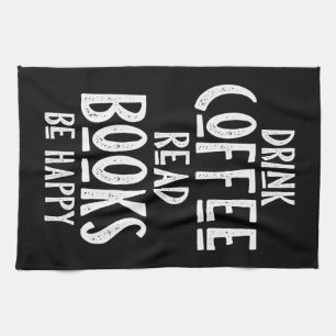 Koffiekkoffieleesboeken met koffie-Drink zijn fijn Theedoek