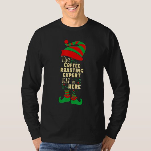 Koffiekofferkofferkofferbrander Elf Kerstmis Match T-shirt (Voorkant)