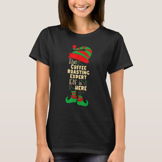 Koffiekofferkofferkofferbrander Elf Kerstmis Match T-shirt (Voorkant)
