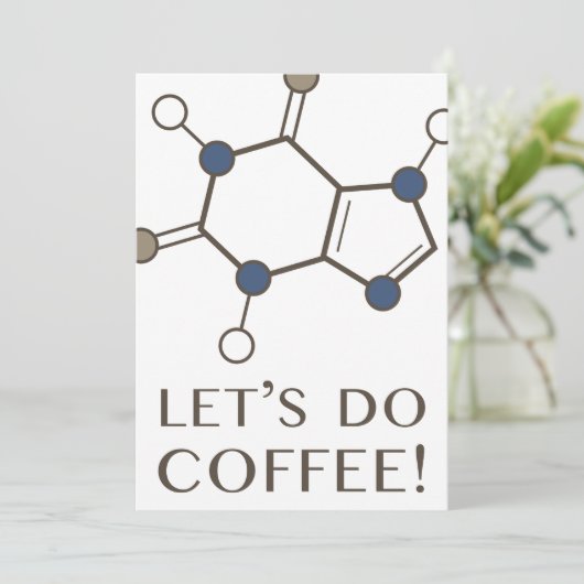 koffiekoffie ( cafeïnemolecule ) kaart (Staand voorkant)