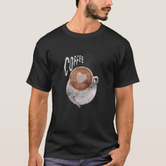 Koffiekoffie met een verdringerige koffie Mannen W T-shirt