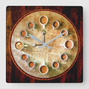 Koffiekoffietijd Vierkante Klok