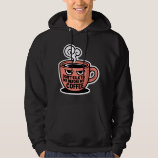 koffiekop, boze gezichtsuitdrukking, hoodie