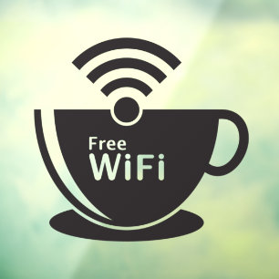 Koffiekop Gratis Wi-Fi Koffie Donut Winkel Raamsticker