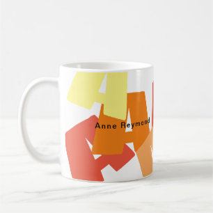 Koffiekop met grote gekleurde initialen koffiemok
