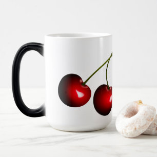 Koffiekop met rode kersen magische mok