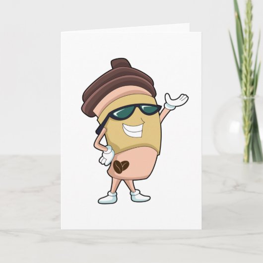 Koffiekop met zonnebril kaart (Voorkant)