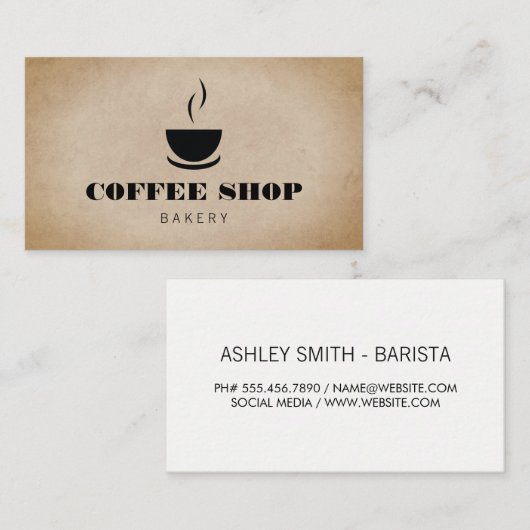 Koffiekop Visitekaartje (Voorkant / Achterkant)