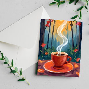 Koffiekop Waterverfschildering Kaart